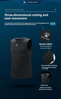Kelme Sleeveless Fitness T-shirt For Men's Summer High Elastic Breathable Tight Clothing Training Sports Tank Top Running Vest