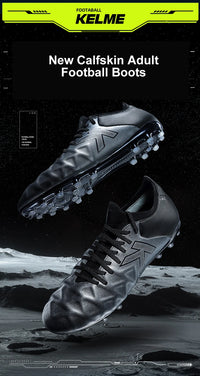 KELME Soccer MG Shoes Calf-Skin Cleats Match Artificial Grass Slip-Resistant  Cushioning Training Football Shoes ZX80121058