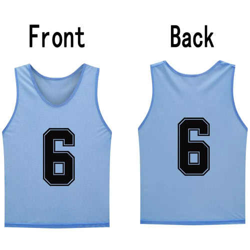 12 PCS Men's Football Pinnies Quick Drying Soccer Jerseys Youth with Numbers Basketball Team Practice Sports Training Vest