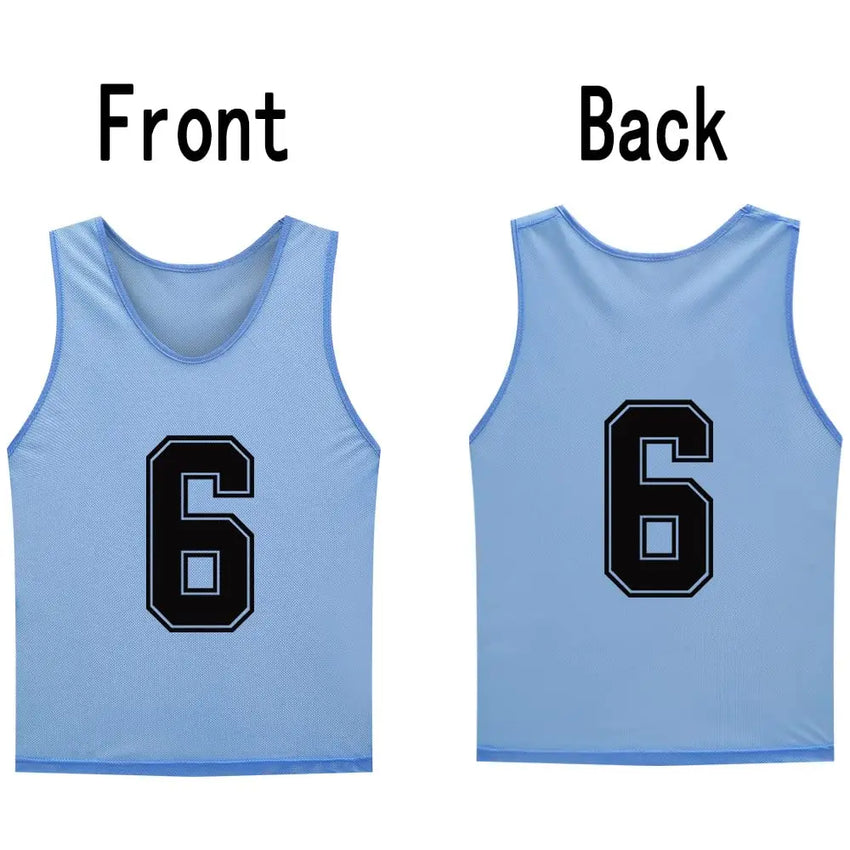 12 PCS Men's Football Pinnies Quick Drying Soccer Jerseys Youth with Numbers Basketball Team Practice Sports Training Vest