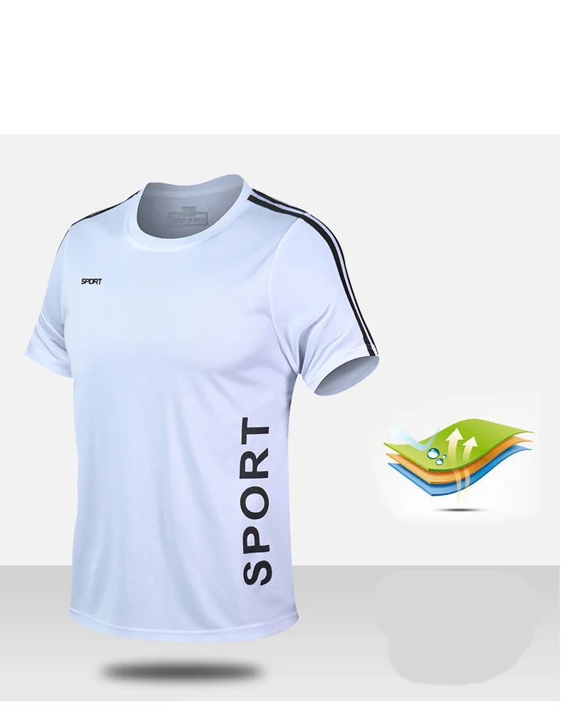 Men Running 2024 Summer Latest Sportswear Polyester Printed T-shirt + Shorts Quick Dry Sport Suit 2-piece Outfits Jogger Set