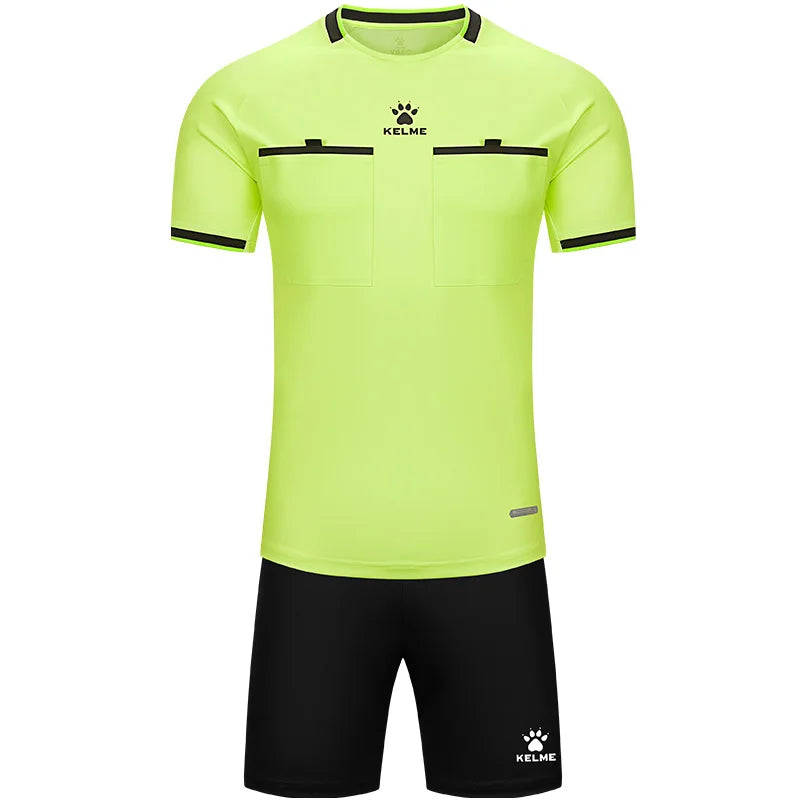 Kelme Football Referee Suit New Breathable Short-sleeved Personalized Custom Referee Jersey Outdoor Sports Suit