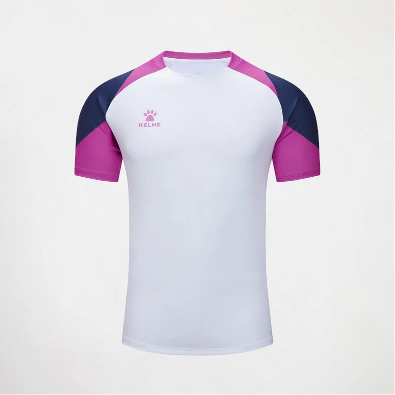 Kelme Men's Soccer Short Sleeve Gym Running Moisture Wicking Round Neck T-shirt Training Exercise Gym Sport Shirt Tops