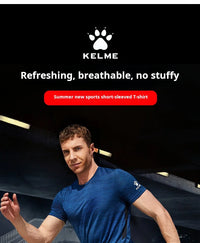 Kelme Running T-shirt For Men's Summer Quick Drying Fitness Breathable Short Sleeve Thin Football Training Sports Top