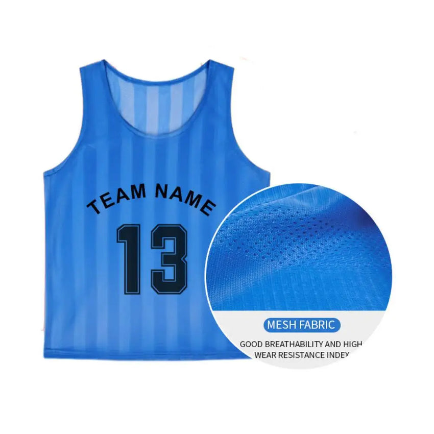 6/12PCS Soccer Training Vest Breathable Striped Mesh Football Bibs Custom Team Sport Jersey for Kids Adults Competition Practice