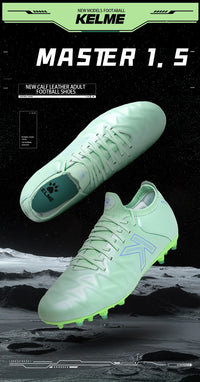 KELME Football Shoes Men's Calfskin MG Adult Competition Short Nail Artificial Grass Professional Training Soccer Shoes