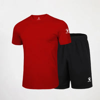 Kelme Men's Sports Set Quick Dry Running Quick Dry Short Sleeve Fitness Breathable Shorts Comprehensive Training Set